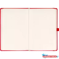   Klasszikus notesz Taggia borítással Red, pontozott, 13x21cm, Presco
