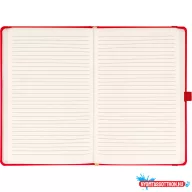   Klasszikus notesz Taggia borítással Red, vonalas, 13x21cm, Presco
