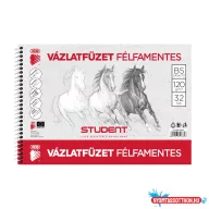 Vázlatfüzet B5 120g. félfamentes Student