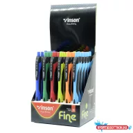   Golyóstoll nyomógombos 1,0mm Vinson Fine 1008 vegyes displ 36 db/display