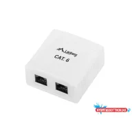  Lanberg OU6-0002-W Cat.6 UTP 2xRJ45 dupla árnyékolatlan falon kívüli aljzat