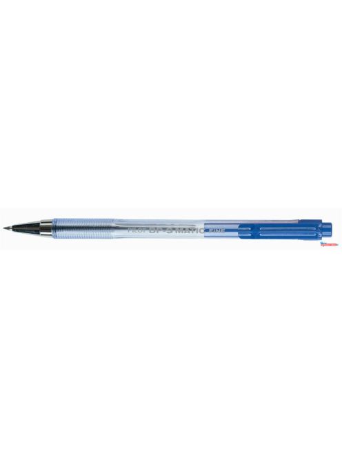 Golyóstoll, (0.7) 0,27 mm, nyomógombos, átlátszó tolltest, PILOT "BP-S Matic", kék