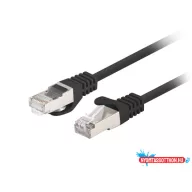   Lanberg PCF6-10CC-0025-BK Cat.6 F/UTP PVC CCA AWG26 árnyékolt fekete patch kábel 0,25m