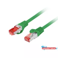   Lanberg PCF6-10CU-0025-G Cat.6 S/FTP LSZH CU AWG26 árnyékolt zöld patch kábel 0,25m