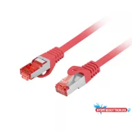   Lanberg PCF6-10CU-0100-R Cat.6 S/FTP LSZH CU AWG26 árnyékolt piros patch kábel 1m