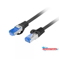   Lanberg PCF6A-10CC-0025-BK Cat.6A S/FTP LSZH CCA AWG26 árnyékolt fekete patch kábel 0,25m