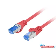   Lanberg PCF6A-10CC-0025-R Cat.6A S/FTP LSZH CCA AWG26 árnyékolt piros patch kábel 0,25m
