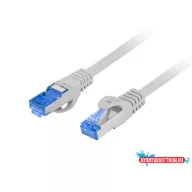   Lanberg PCF6A-10CC-0025-S Cat.6A S/FTP LSZH CCA AWG26 árnyékolt szürke patch kábel 0,25m
