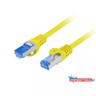   Lanberg PCF6A-10CC-0025-Y Cat.6A S/FTP LSZH CCA AWG26 árnyékolt sárga patch kábel 0,25m