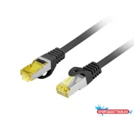   Lanberg PCF6A-10CU-0100-BK Cat.6A S/FTP LSZH CU AWG27 árnyékolt fekete patch kábel 1m