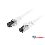   Lanberg PCF8-10CU-0025-W Cat.8.1 S/FTP LSZH CU AWG26 árnyékolt fehér patch kábel 0,25m