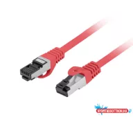  Lanberg PCF8-10CU-0100-R Cat.8.1 S/FTP LSZH CU AWG26 árnyékolt piros patch kábel 1m