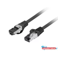  Lanberg PCF8-10CU-0200-BK Cat.8.1 S/FTP LSZH CU AWG26 árnyékolt fekete patch kábel 2m