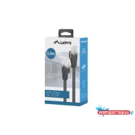   Lanberg PCU5-15CC-0500-BK Cat.5e UTP PVC CCA AWG26 árnyékoltlan fekete patch kábel 5m