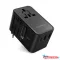 Choetech USB-C*2+USB-A*2 (70W,fekete,travel,USB-C kábellel, US,UK,EU,AU), töltő