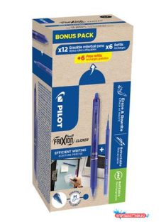   Rollertoll, 0,35 mm, törölhető, nyomógombos, PILOT "Frixion Clicker, Bonus Pack", kék + betét