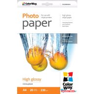 Fotópapír ColorWay PrintPro glossy 230 g/m², A4, 20 lap