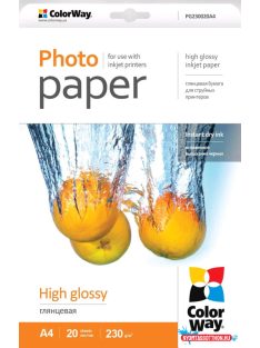Fotópapír ColorWay PrintPro glossy 230 g/m², A4, 20 lap