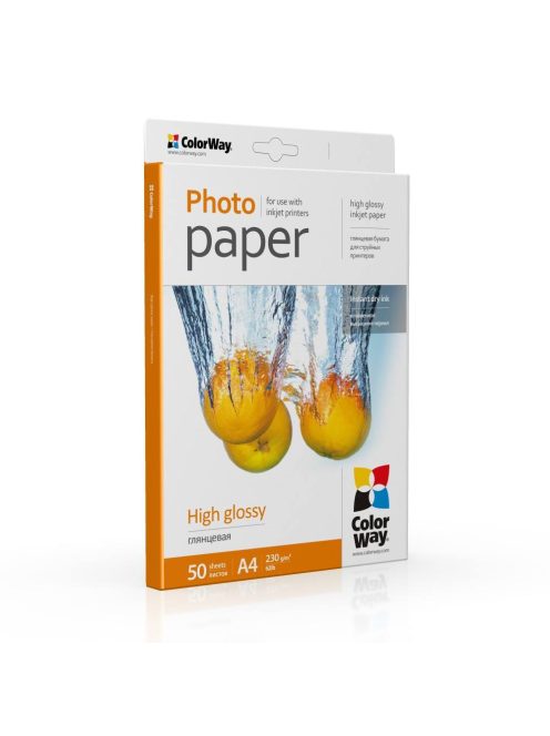 ColorWay magasfényű fotópapír, 230 g/m², A4, 50 lap (PG230050A4)