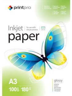   PrintPro glossy 180g/m², A3 fotópapír, 100 lap (PGE180100A3)