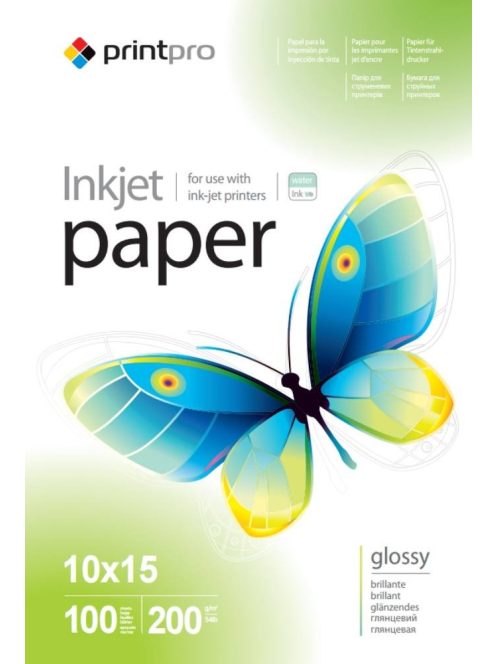 Fotópapír PrintPro high glossy 200 g/m², 10х15, 100 lap PGE2001004R