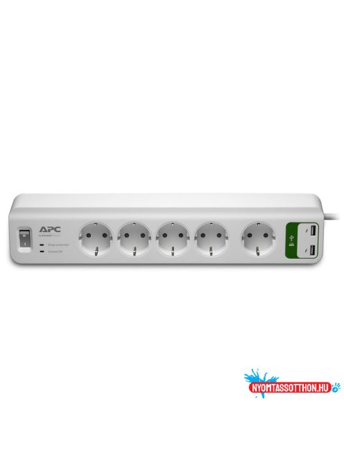 APC Essential SurgeArrest 5 outlets with 5V, 2.4A 2 port USB charger 230V Germany