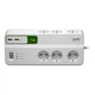   APC Essential SurgeArrest 6 outlets with 5V, 2.4A 2 port USB charger, 230V Germany