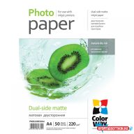   Fotópapír ColorWay kétoldalas matt, 220 g / m², A4, 50 lap (PMD220050A4)