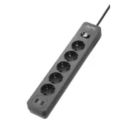   APC Essential SurgeArrest 5 Outlet 2 USB Ports Black 230V Germany