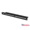 Lanberg PPKS-1024-B 19" 1U üres fekete patch panel 24 db Keystone jack fogadására, kábeltartóval
