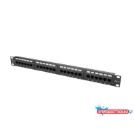 Lanberg PPU6-1024-B 19" 1U Cat.6 UTP 24port árnyékolatlan fekete patch panel