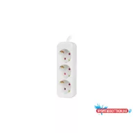   Lanberg PS0-03F-0150-W 3x Schuko aljzat 10A 1.5m fehér elosztósor