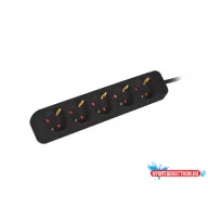   Lanberg PS0-05F-0150-BK 5x Schuko aljzat 10A 1.5m fekete elosztósor