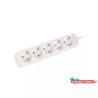   Lanberg PS0-05F-0300-W 5x Schuko aljzat 10A 3m fehér elosztósor
