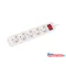 Lanberg PS1-05F-0300-W 5x Schuko aljzat 10A 3m kapcsolós fehér elosztósor