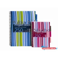   Spirálfüzet, A5, vonalas, 125 lap, PUKKA PAD "Stripe project book"