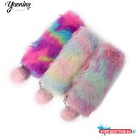 Szőrös színes bolyhos tolltartó