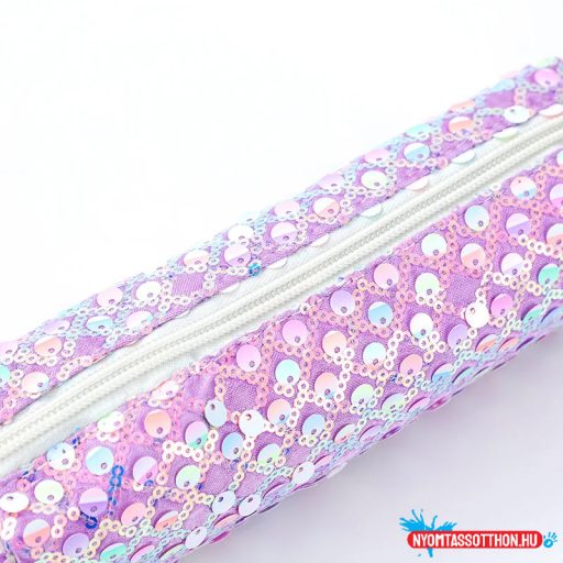 Glitteres pompomos egyterű tolltartó