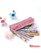 Glitteres pompomos egyterű tolltartó