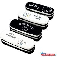 Fekete-fehér cicás tolltartó