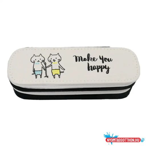 Fekete-fehér cicás tolltartó