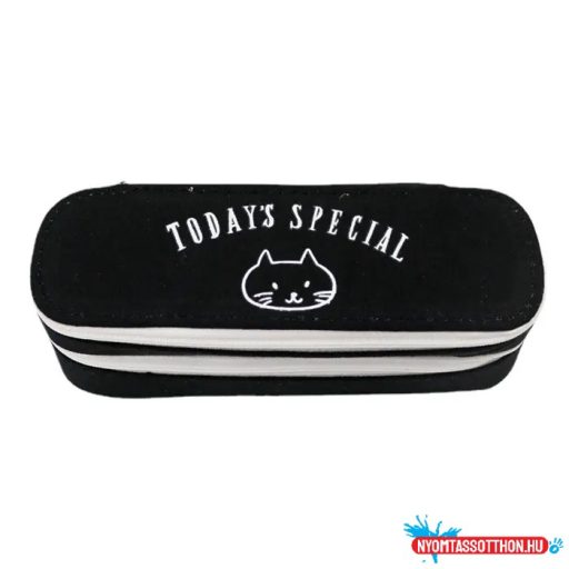 Fekete-fehér cicás tolltartó