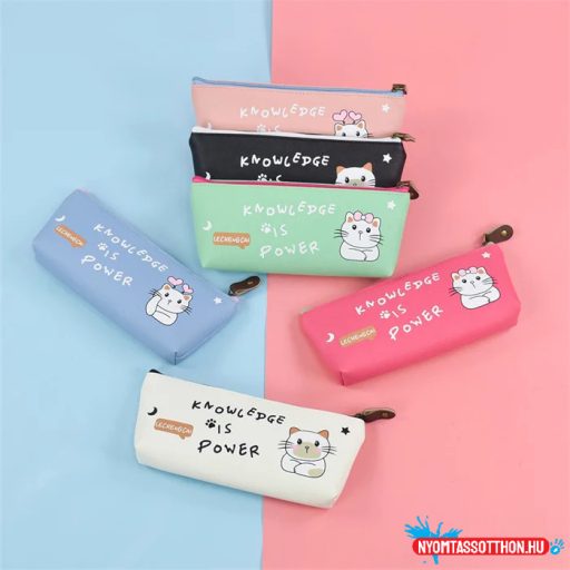 A tudás hatalom cicás tolltartó