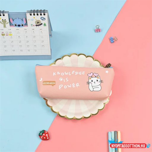 A tudás hatalom cicás tolltartó