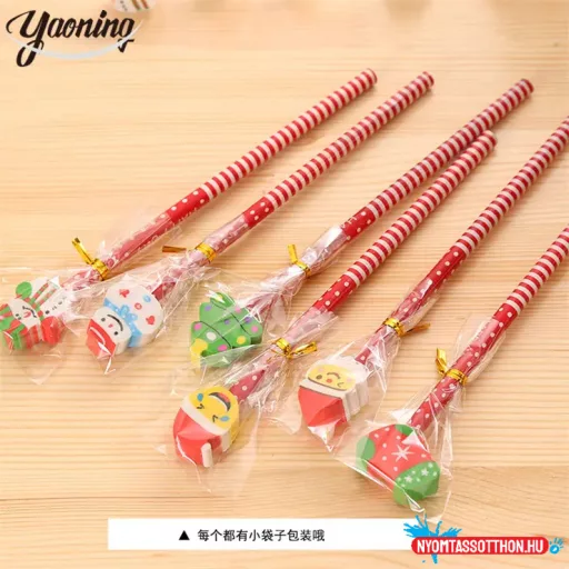 Karácsonyi grafitceruza radírral