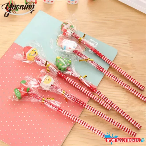 Karácsonyi grafitceruza radírral