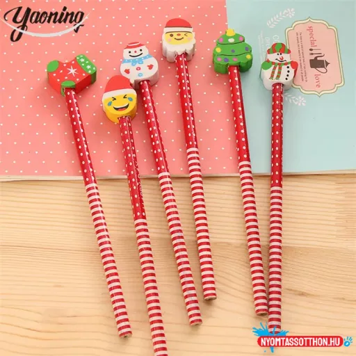 Karácsonyi grafitceruza radírral