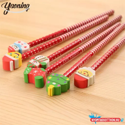 Karácsonyi grafitceruza radírral