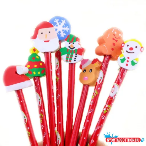 Karácsonyi grafitceruza radírral