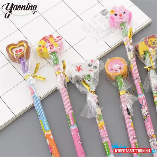 Mintás HB ceruza cuki radírral